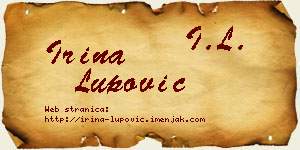 Irina Lupović vizit kartica